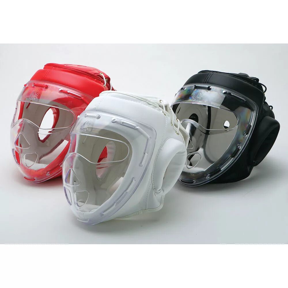WACOKU шлем. Боксерский шлем со стеклом. Шлем для карате с маской. Шлем для каратэ с пластмассовой маской. W clear
