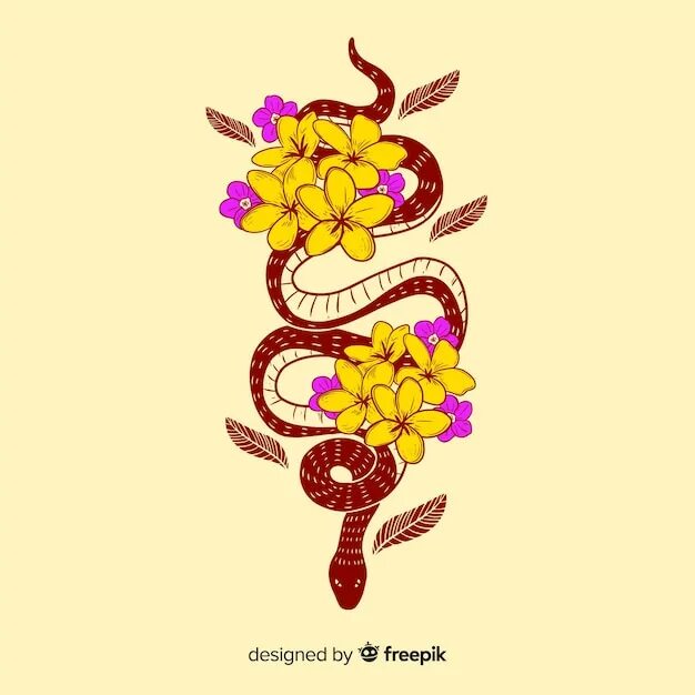Змея с цветочком. Эскиз змеи с цветами. Змея в цветах. Змея в цветах арт. Змея и цветок 2