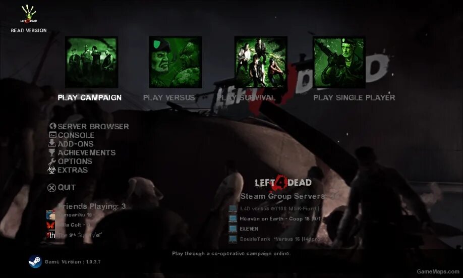 Left 4 Dead 2 меню. Left 4 Dead 2 меню игры. Лефт 4 деад 2 главное меню. Left 4 Dead 1 меню. Выкидывает в главное меню