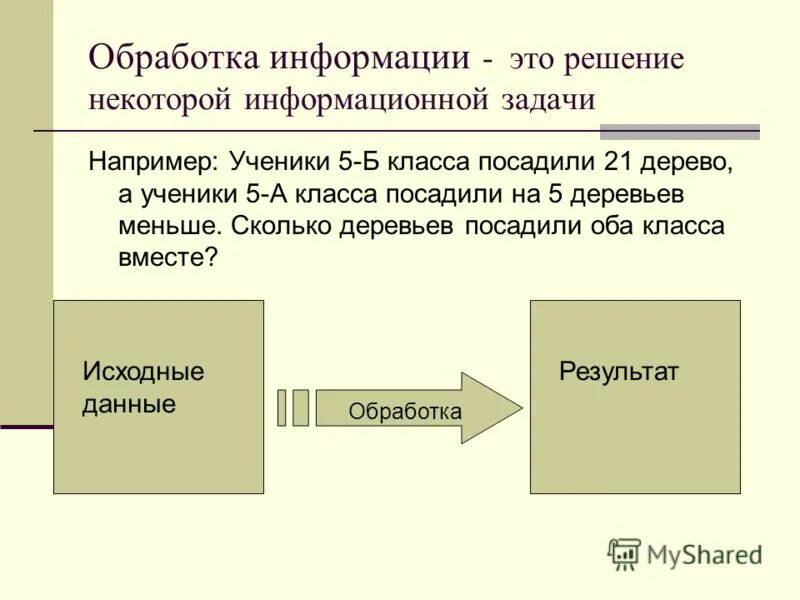 Обработка информации. Информационные процессы задания. Разнообразие задач обработки информации. Как называется решение некоторой информационной задачи. Разнообразие задач обработки информации.