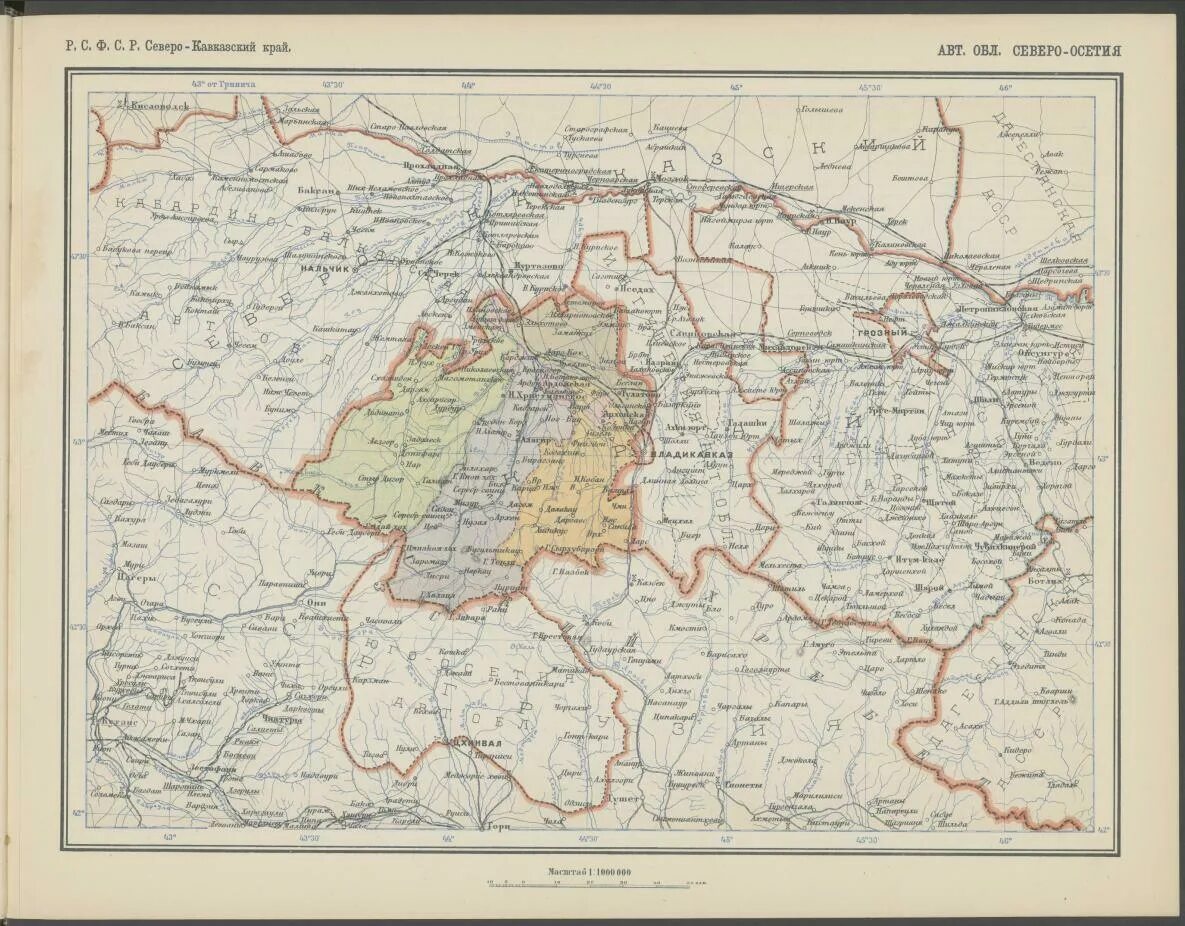 Губернии северо западного края. Карта 1928 года. старая карта. северо-осетинская автономная область. московская губерния 1928.
