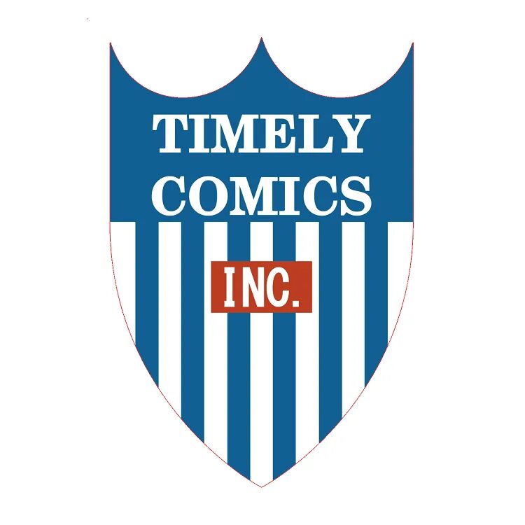 Timely. Timely comics. timely publications. timely comics logo. логотип тимели.