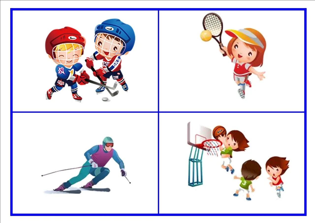 Угадай во что я играю. Иллюстрации с разными видами спорта. Карточки виды спорта для детей. Дидактические карточки по видам спорта. Виды спорта рисунки для детей.