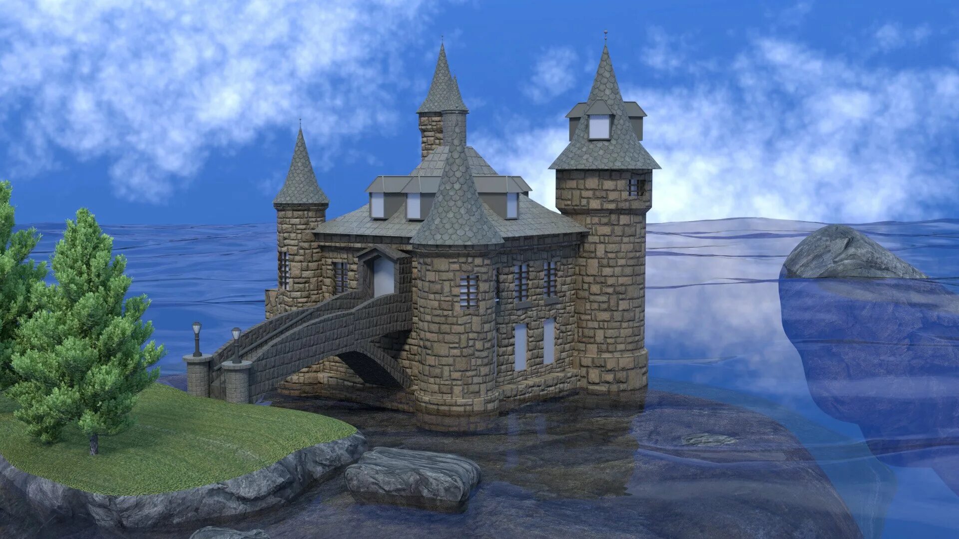 Замок 3 д. Замок в 3d Max. Замок 3-512. Hobbit Castle 3d Max. 3d модель замка.