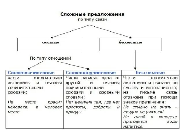 Урок типы сложных предложений 9 класс. Типы сложных предложений в русском языке. Средства связи простых предложений в составе сложного. Виды сложных предложений с примерами. Типы соединения сложных предложений.