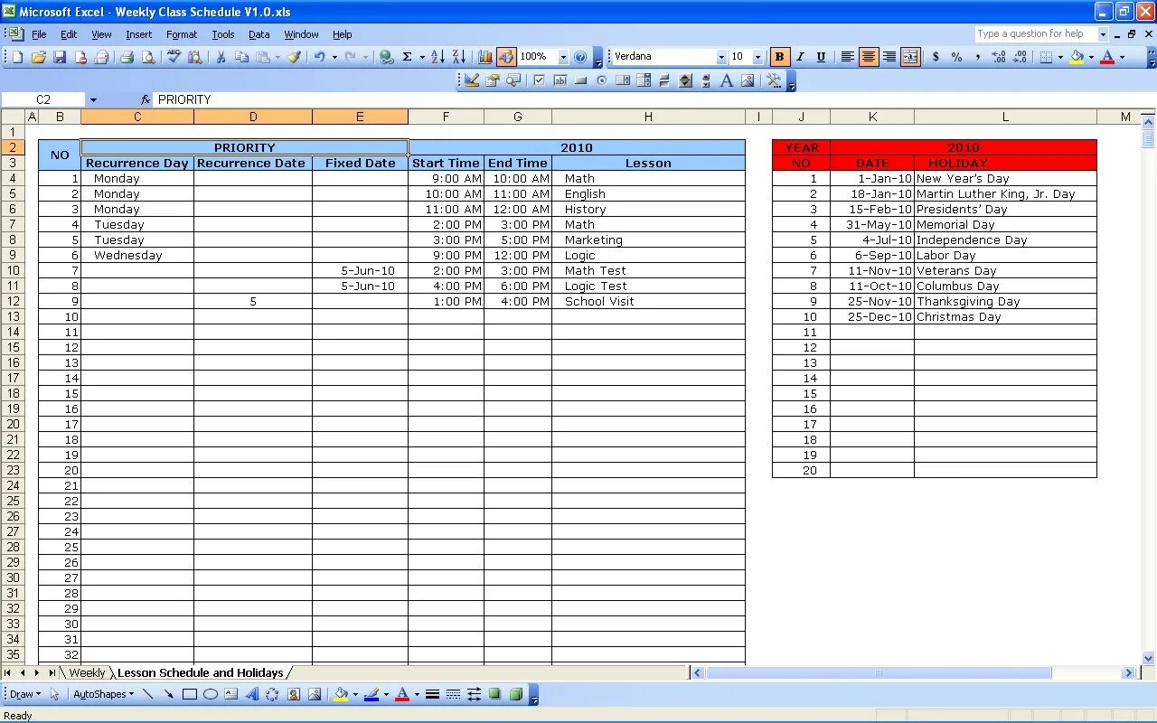 Органайзер в эксель. Таблица xls. Excel Schedule. Класс эксель.