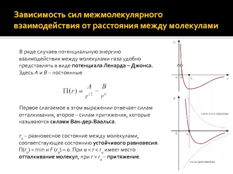 Сила притяжения в газах. Силы межмолекулярного взаимодействия график. Силы и энергия межмолекулярного взаимодействия формула. Энергия межмолекулярного взаимодействия физика. Силы и потенциальная энергия межмолекулярного взаимодействия.