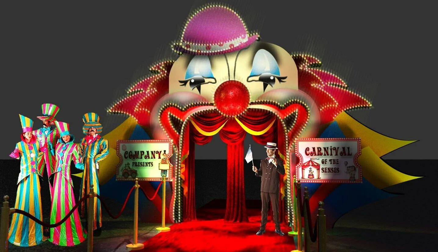 A clown works at a circus