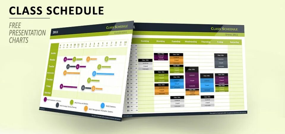 Class schedule. Schedule of classes design.