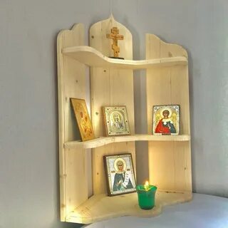 Угловая полка из дерева