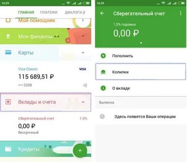 Копилка в сбере
