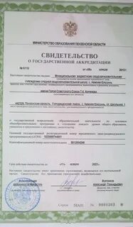 Реквизиты свидетельства
