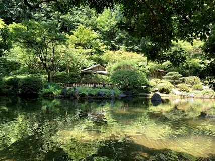 The Tea Garden’s kashintei seen just past the upper pond of the Strolling P...