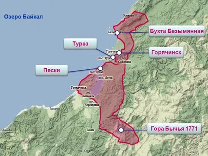 Горячинск на карте байкала