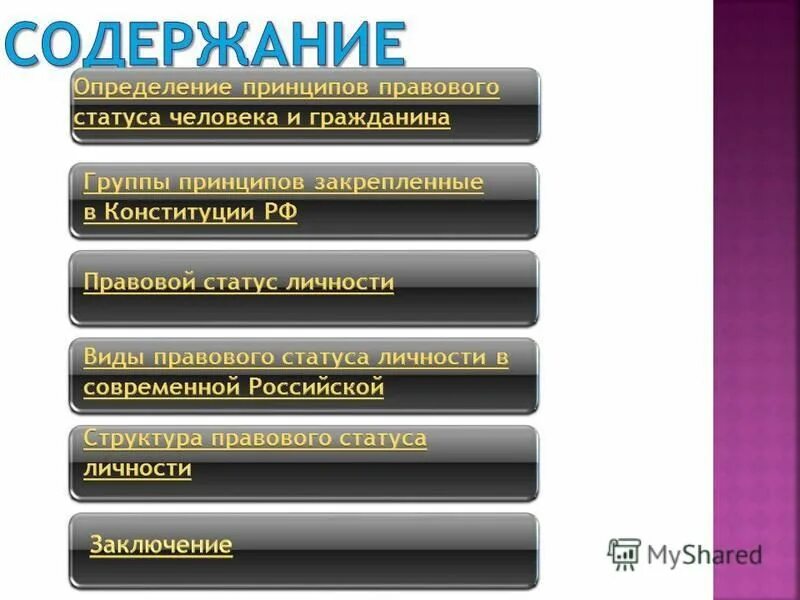Содержание статуса человека и гражданина. Содержание статуса человека и гражданина
