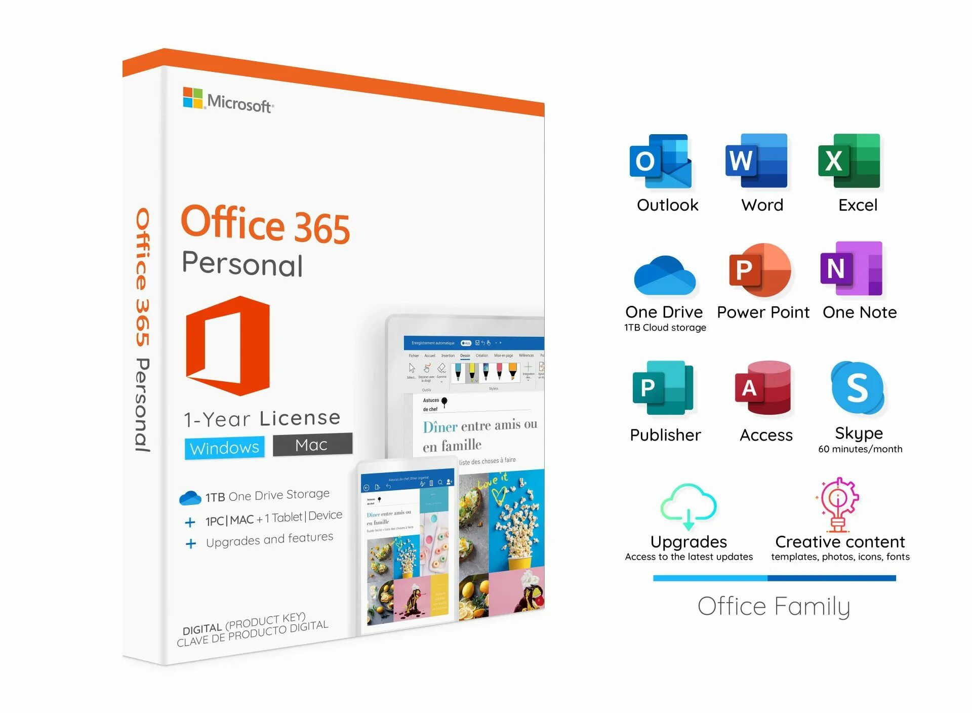 Microsoft 365 personal. Microsoft 365 персональный. Microsoft Office 365 персональный - подписка (1 пользователь, 1 год, qq2-00733) лицензия и носитель.