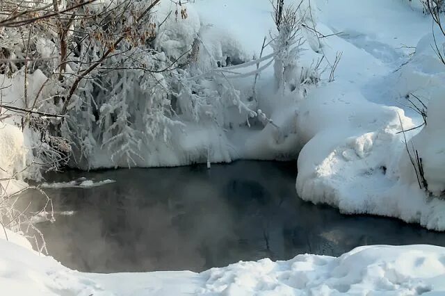 Родник зимой