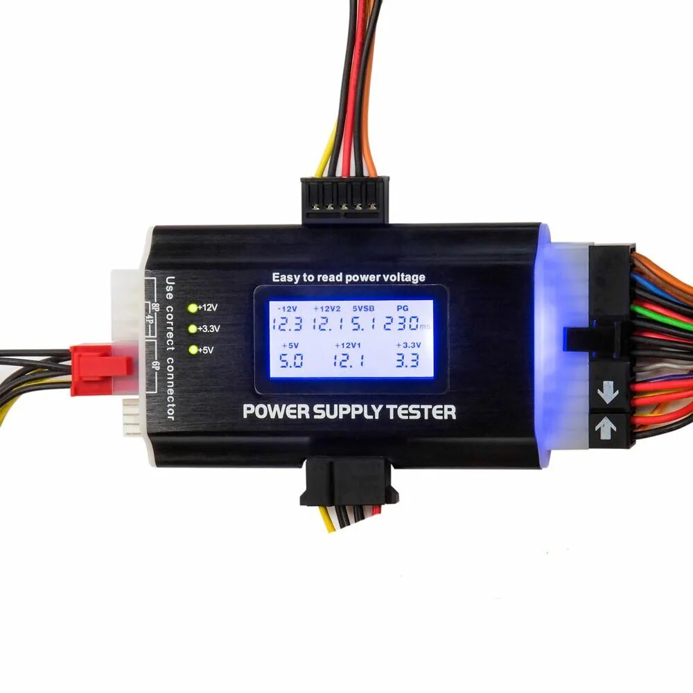 Блок пауэр. Тестер БП Power Supply Tester. Тестер для блоков питания с LCD дисплеем. Силовой тестер для ATX блоков. Power Supply Tester Black LCD.