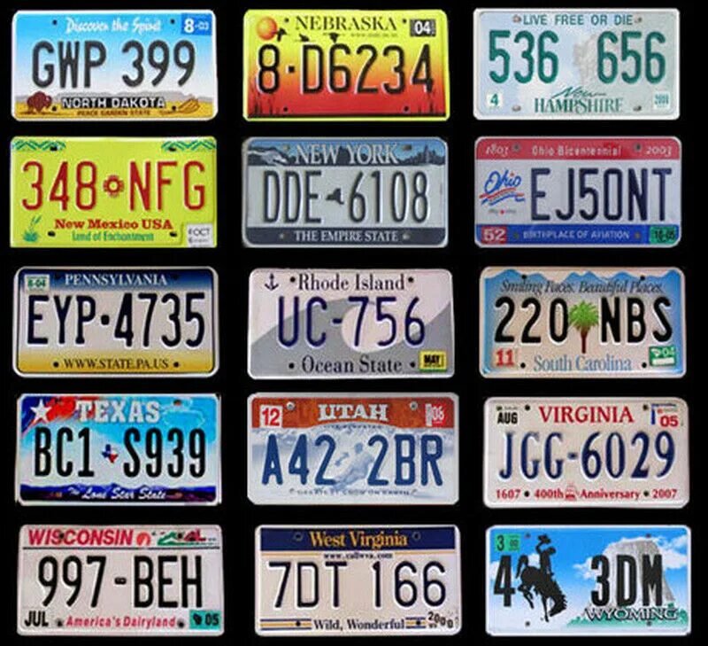 Пример американского номера. Автомобильные номера США. Американские номера авто. Номерные знаки США. Номерные знаки США по Штатам.