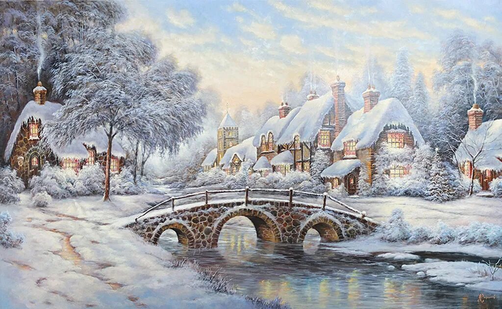 самый красивый зимний рисунок.