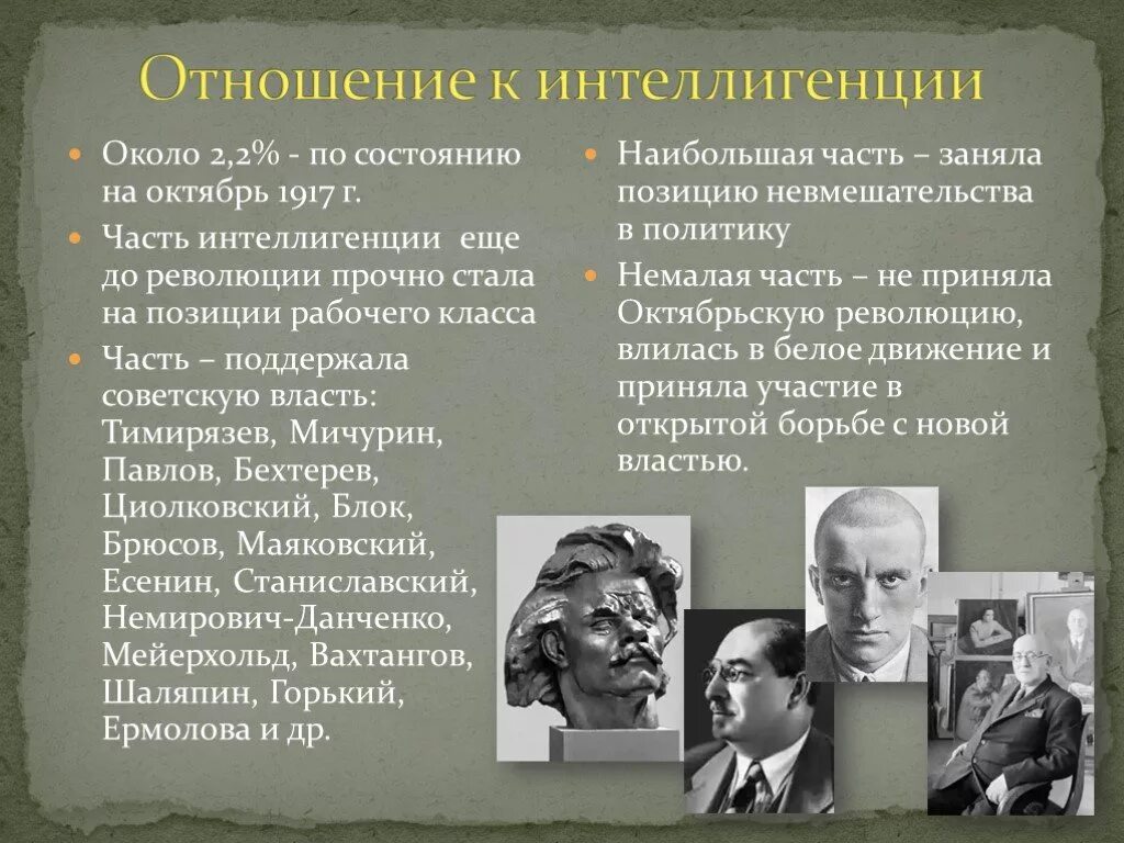 Революция в политике это. Отношение интеллигенции к Советской власти. Отношение интеллигенции к революции. Отношение к интеллигенции. Власть и интеллигенция.