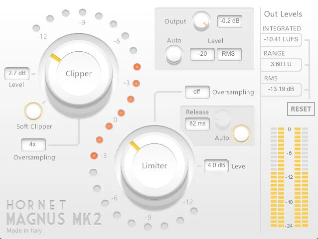 Hornet Magnus. Hornet Plugins. Клиппер и лимитер. Limiter кнопка.