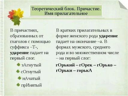 Ударение в словах мужского рода