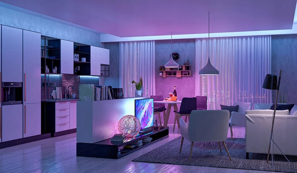 Включи свет панель. Светодиодная подсветка в гостиной. Световой дизайн интерьера. Освещение в кухне-гостиной.