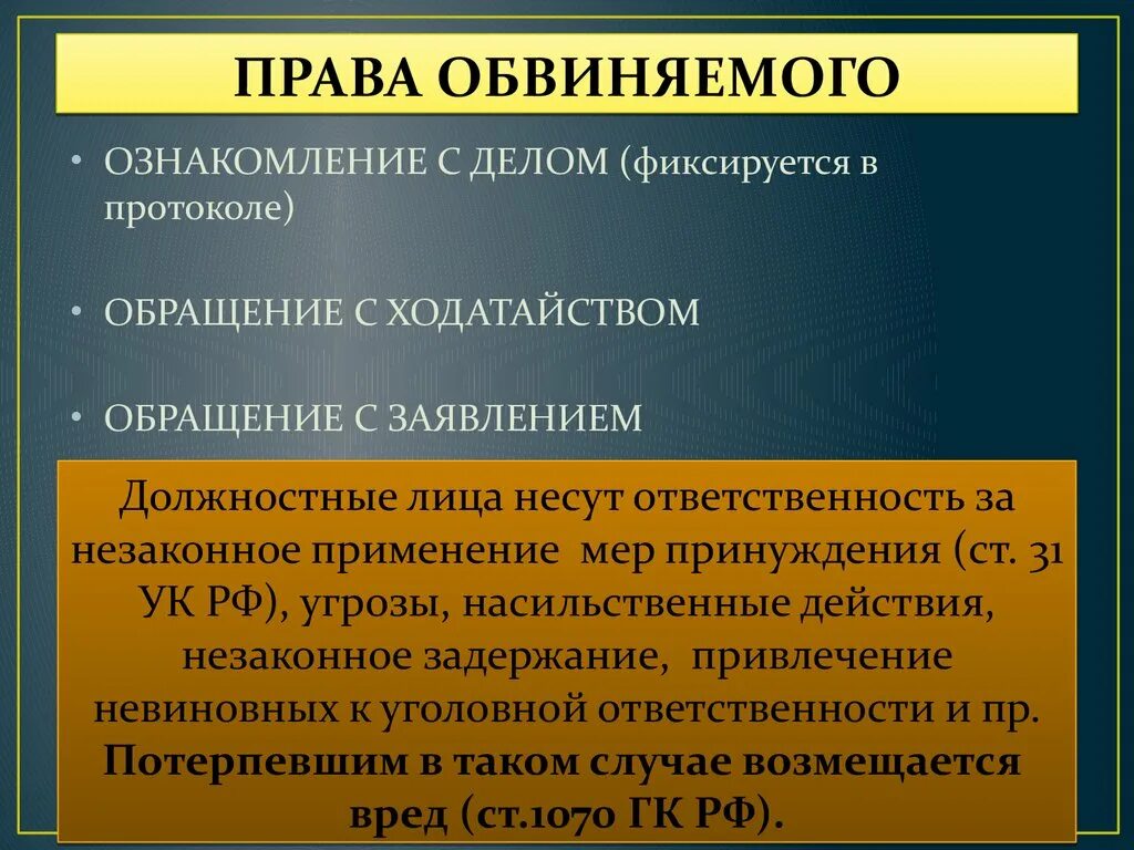 Подозреваемые и обвиняемые имеют право