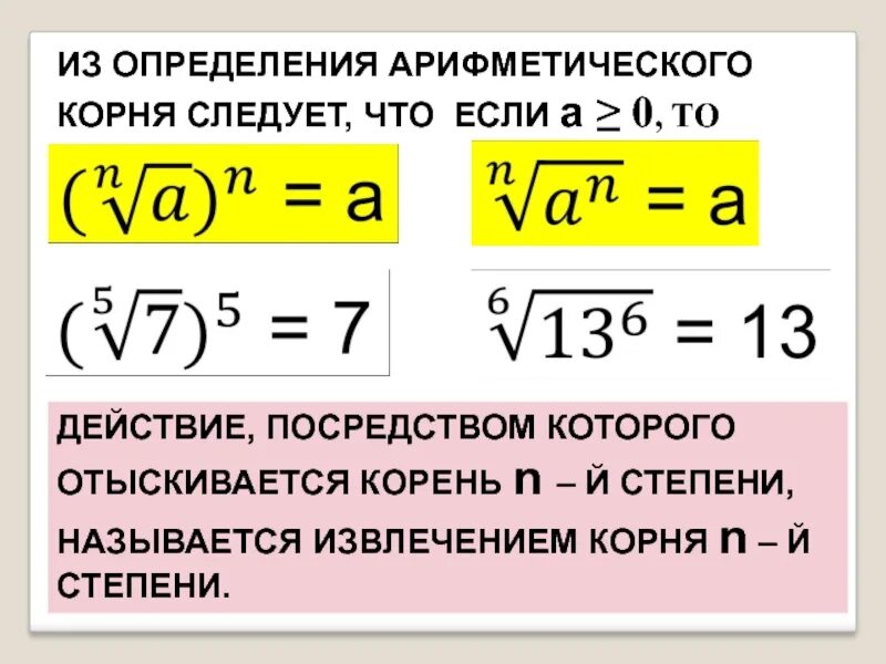 Корень 23 корень 9. Понятие арифметического квадратного корня. Как считать Арифметический корень. Определение арифметического квадратного корня а = корень а. Арифметический корень п-Ой степени.