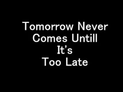 Late tomorrow