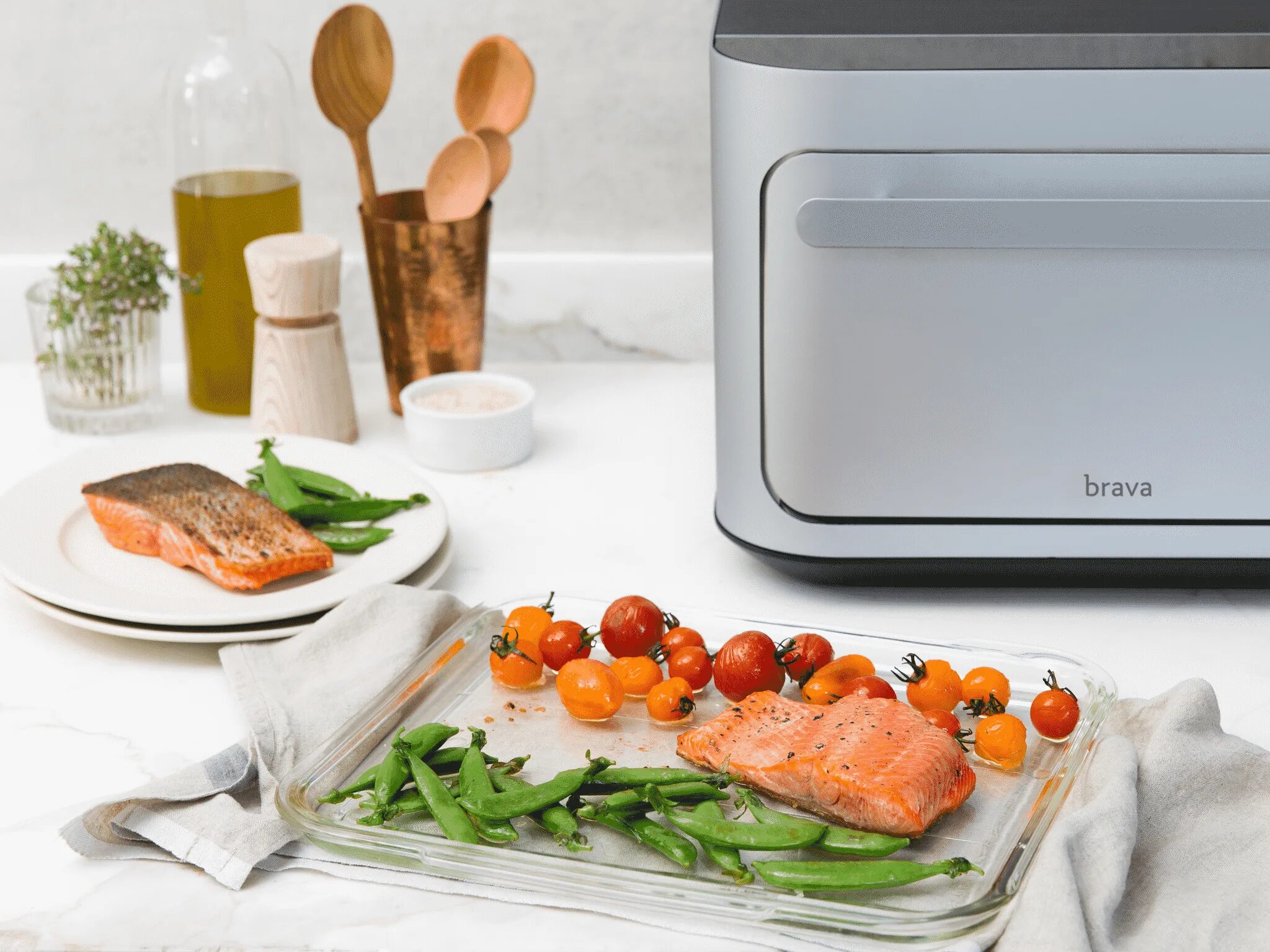 Brava Smart Countertop Oven -Silver Chef's choice Bundle. Oven meals. Cooking Oven. Square Oven.