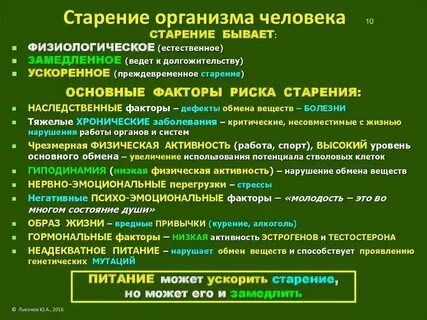 Возраст организма человека