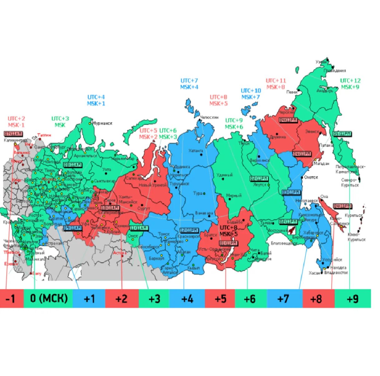 Карта часовых поясов России 2022. Часовые зоны РФ В 2021. Часовые пояса России на карте с городами 2022. Карта часовых зон России 2021.