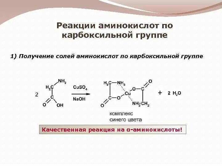 Реакции по карбоксильной группе. Реакции аминокислот по карбоксильной. Реакции карбоксильной группы аминокислот. Реакции по карбоксильной группе аминокислот с металлами. Реакция по карбоксильной группе аминоуксусной кислоты.