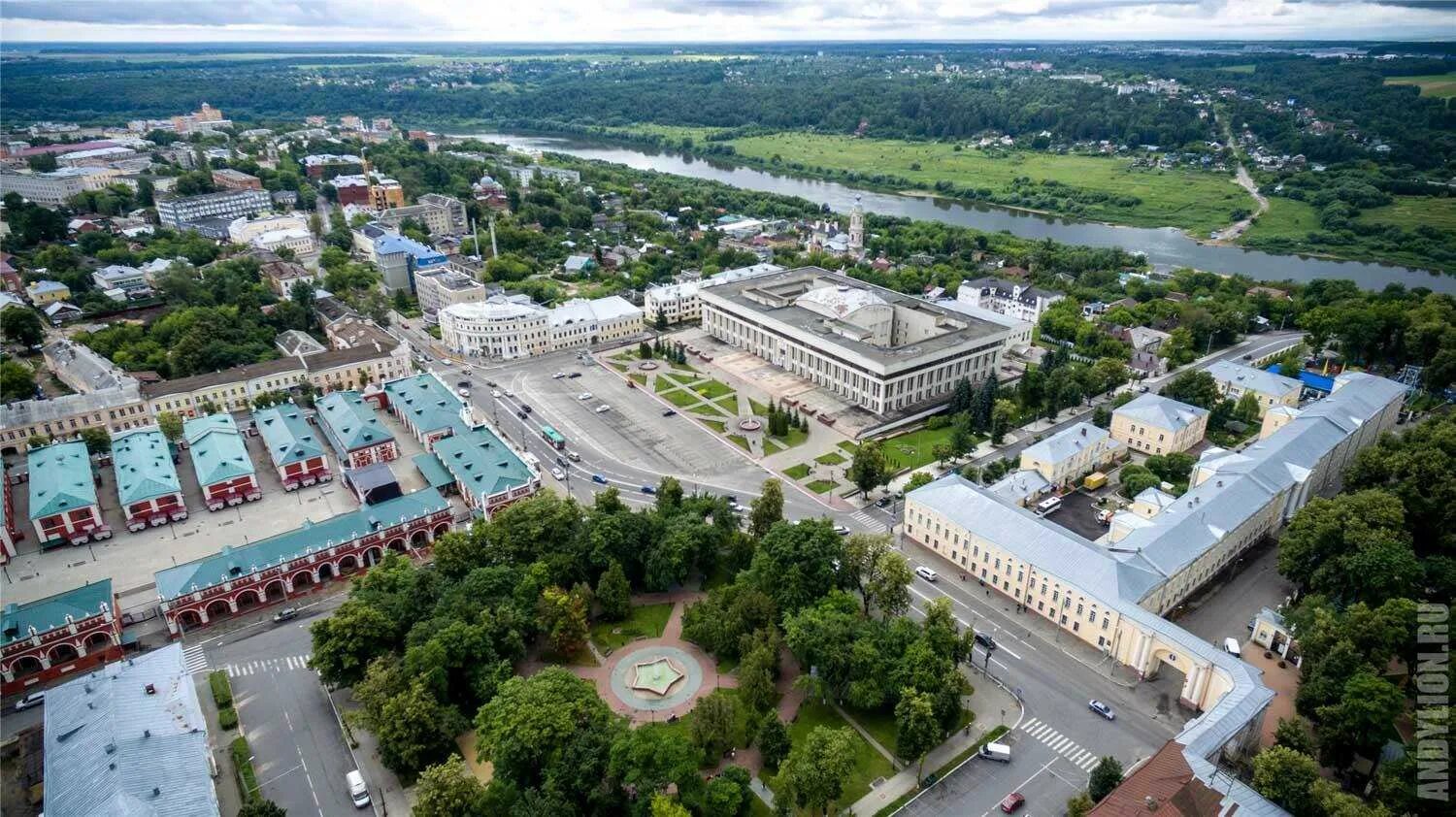 Площадь старый торг 4. Калуга с высоты птичьего полета. площадь старый торг калуга.
