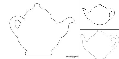шаблон чайника для вырезания из бумаги