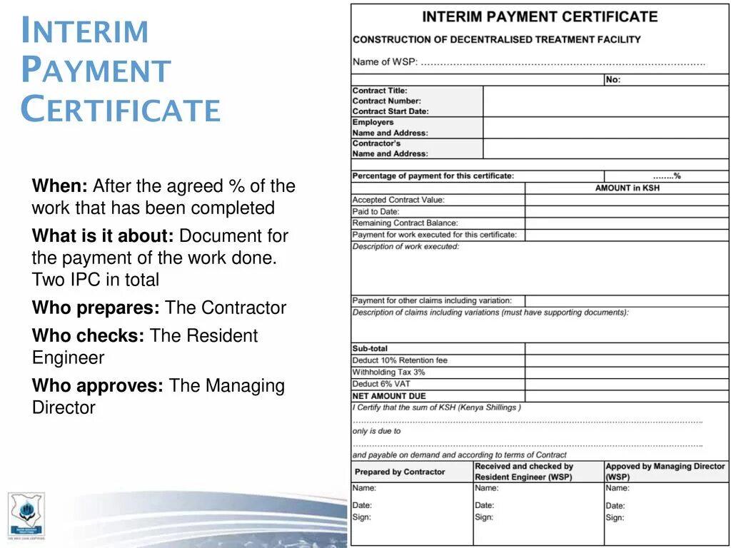 Payment. Payment Certificate. Payment Certification. Certificate of payment of pay.