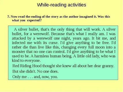 Task before reading