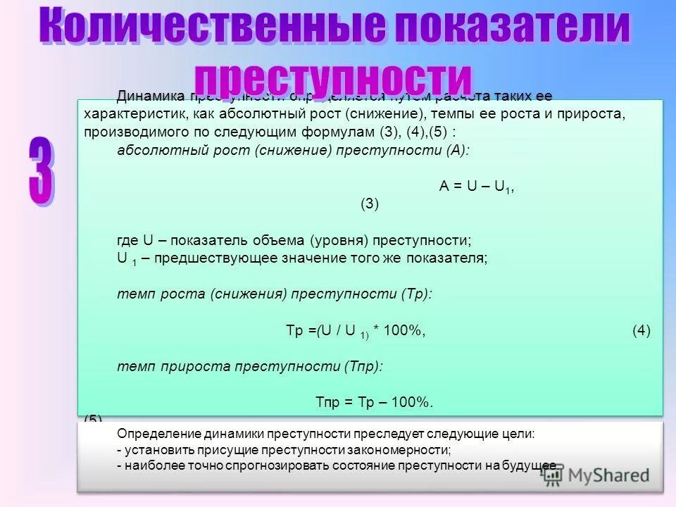 Группа количественных показателей