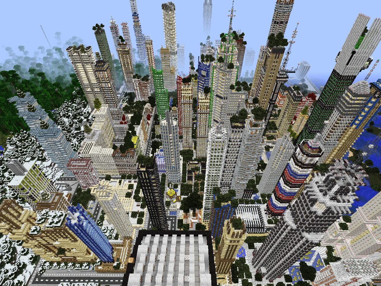 Minecraft maps. Небоскрёб в МАЙНКРАФТЕ В деревне. Небоскрёбы для города в МАЙНКРАФТЕ. Карта майнкрафт. Необычные города майнкрафт.