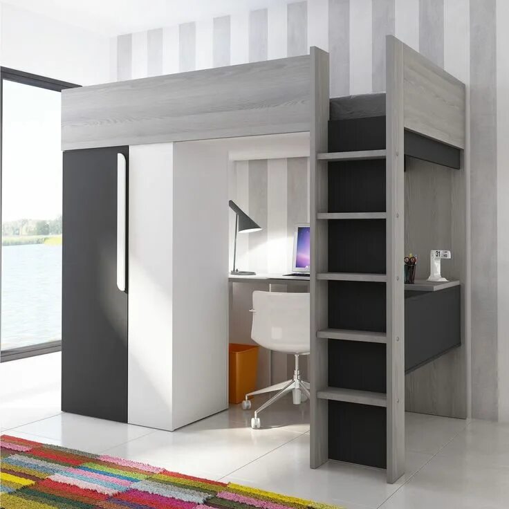Lit surélevé enfant Lit mezzanine enfant : Lit mezzanine enfant, Lit mezzanine, 