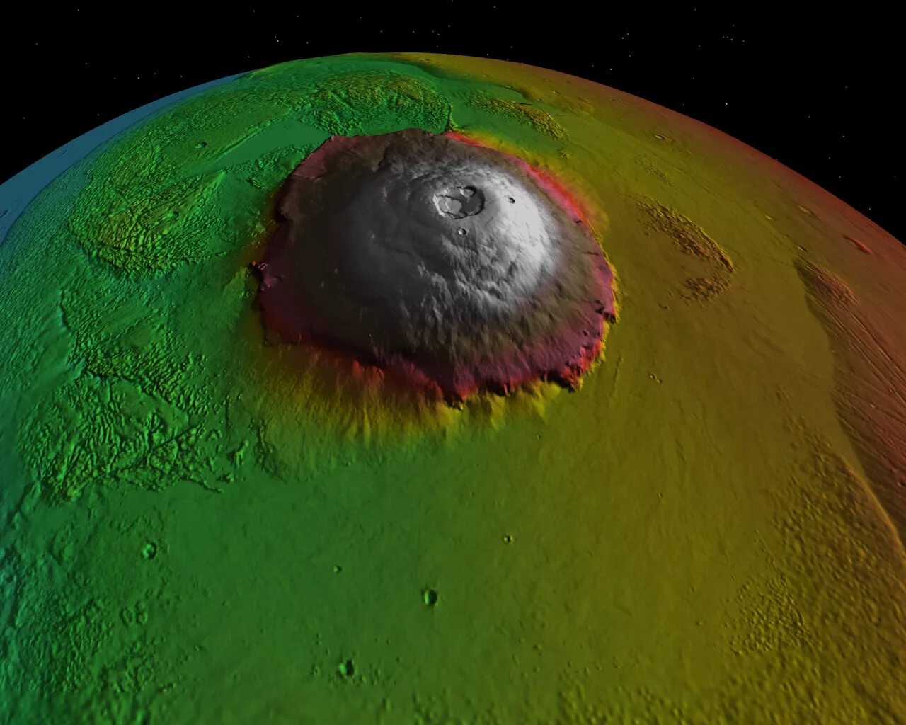 Самая высокая гора в солнечной системе находится. Гора Олимп на Марсе. Марс Планета вулкан Олимп. Марсианский вулкан Олимп. Вулкан Olympus Mons.