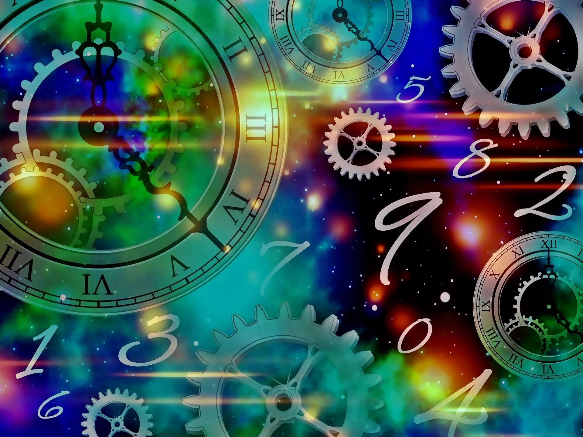 Со времени открытия. Абстрактные часы. Путешествие во времени и пространстве. Часы фон. Часы перемещения во времени.