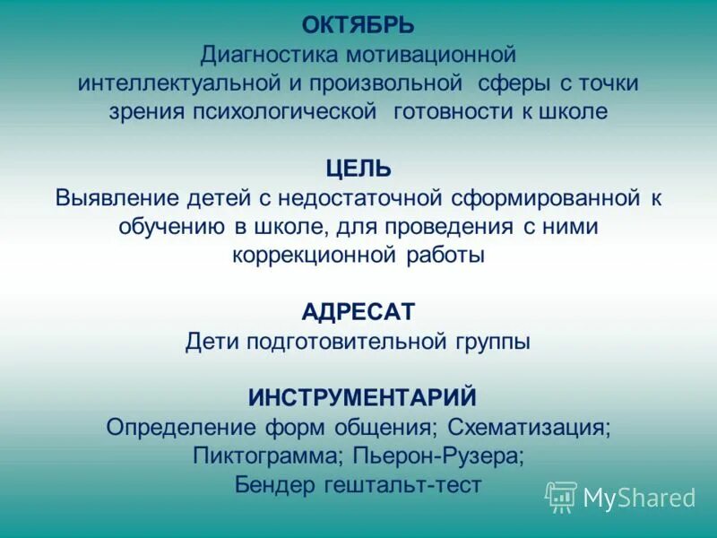 Диагностика мотивации в школе