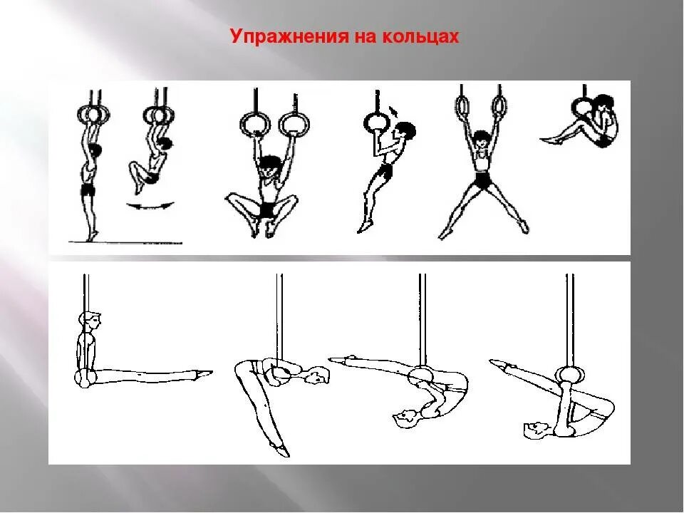 Гимнастические комбинации. Упражнения на гимнастических кольцах. Комплекс упражнений с гимнастическими кольцами. Гимнастический элемент кольцо. Комплект упражнений на гимнастических кольцах.