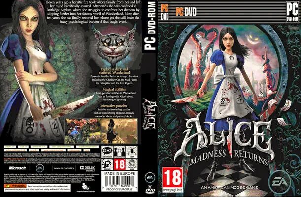 Играй алиса продолжить. Alice: Madness Returns обложка. Alice Madness Returns диск ПК.