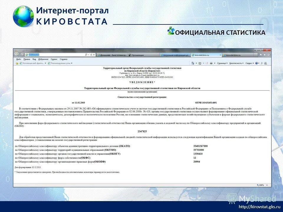 Сайт кировстата