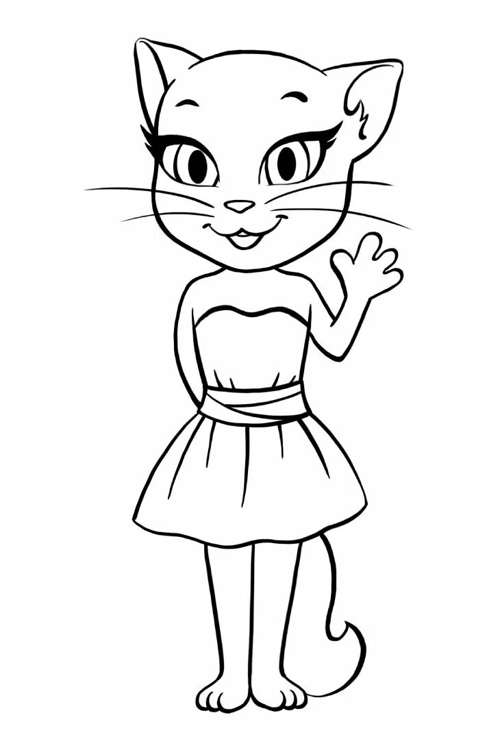 Раскраска кошка распечатать бесплатно формат а4 Kittens coloring, Cat coloring page, Kitty coloring