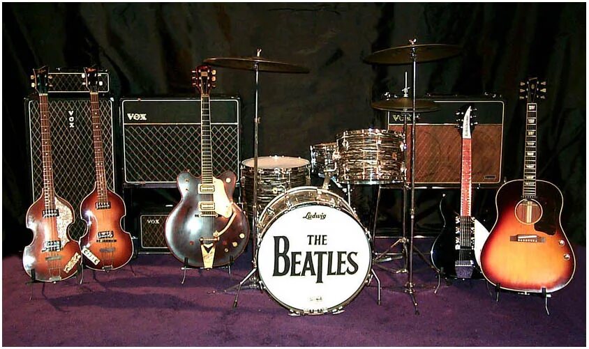 Барабаны бас гитара. Группа the Beatles инструменты. Битлз с музыкальными инструментами. Рок музыкальные инструменты. Рок группа муз.инструменты.